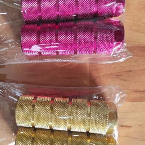 JUEGO REPOSAPIES ESTRIBERAS BICI M1 281RJ dorado-rosa